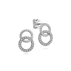 Check out the stunning Gabriel & Co. Double Circle Diamond Earrings - a true masterpiece in jewelry design. These earrings feature a unique twisted rope design crafted from white and yellow gold, and are adorned with 0.23 carats of brilliant round cut diamonds that will dazzle and delight. Earrings drop approximate Gabriel Jewelry, Earring Box, Jewelry Appraisal, Circle Diamond, Rope Design, Earrings Drop, Womens Wedding Bands, Shop Engagement Rings, Mens Wedding Bands