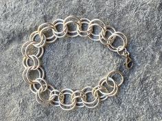 The handmade chunky cable chain bracelet is made of 925 sterling silver metal.  7 inches length ❤️ I used hummed techniques and soldering in my studio. I don't make massive production so it is made by hand from scratch.  This piece is fabricated by my hands with a few pairs of pliers, a hummer, and a torch in my studio Sterling Silver Chain Bracelet For Jewelry Making, Nickel-free Sterling Silver Chain Link Bracelet, Sterling Silver Jubilee Charm Bracelet, Handmade Silver Chain Link Bracelet, Silver Link Bracelet With Jump Ring, Sterling Silver Rolo Chain Bracelet, Handmade Silver Chain Link Bracelets, Silver Chain Bracelet With Jump Ring, Silver Handmade Charm Bracelet For Everyday