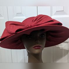 Beautiful Double Bow Wide Brim Hat By Bellisimo Millerney Hat Collection In A Vibrant Red Color. Exquisite Style For Any Special Occasion, Dare To Turn Head In This Sassy Hat. Brand New Thanks For Shopping My Closet Best Reasonable Offers Are Welcome Red Adjustable Hat With Flat Brim, Red Felt Hat With Curved Brim, One Size, Red Felt Hat With Curved Brim, Elegant Red Felt Hat For Formal Occasions, Red Adjustable Cloche Hat, Red Brimmed Cloche Hat For Spring, Elegant Fitted Red Felt Hat, Elegant Red Flat Brim Sun Hat, Red Vintage Mini Hats With Curved Brim