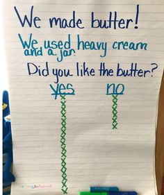 a sign that says we made butter and used heavy cream did you like the butter? yes