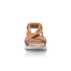 Chunky Sole Sandals 16298 | Girotti Beige Leather Sandals With Woven Sole, Beige Leather Sport Sandals With Removable Insole, Beige Leather Sandals With Woven Detail, Beige Leather Open Toe Sport Sandals, Luxury Leather Sport Sandals For Summer, Womens Sandals, Sandals