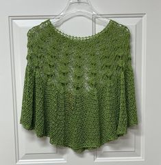 Spring Poncho With Scarf In One Size, Spring Poncho With Scarf, One Size Green Knit Sweater, Cozy Crochet Shawl One Size, Green Bohemian Knit Crochet Top, Green Shawl Poncho For Fall, Green Open Knit Crochet Top For Fall, Fall Green Open Knit Crochet Top, Green Bohemian Summer Sweater