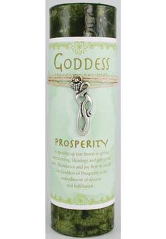 goddew prosperity green tea in a glass bottle with a tag on the front