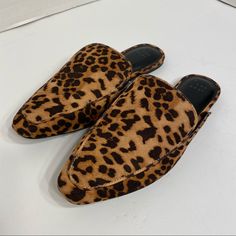 The Mules/Flats Are Brand New With Tags. The Print Is Cheetah And The Color Is Black And Brown. Please Message Me With Any Other Questions! Leopard Print Leather Loafers For Fall, Fall Leopard Print Leather Loafers, Leopard Print Slip-on Loafers For Work, Fall Leopard Print Slip-on Loafers, Casual Leopard Print Loafers With Flat Heel, Leopard Print Leather Loafers With Flat Heel, Leopard Print Flat Heel Loafers For Work, Leather Leopard Print Loafers With Flat Heel, Casual Leopard Print Loafers For Work