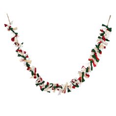 an image of a necklace made out of flags and ribbons on a white background with clippings