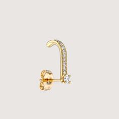 One of the special earrings you will have in your jewelry box. A gold clip inlaid with 10 diamonds with a rounded end that is anatomically adapted to the structure of the ear, creating a special and sparkling look. At the bottom of the earring is embedded a 2.5 mm diamond which adds desirability to the overall look. The earring is inspired by the buttons and cuffs that make up the female suit and is part of the TAILORED collection The earrings are sold as singles All features can be customized! Please contact us if you wish to make changes, we love making custom designs. All of our jewelry is carefully handmade in our atelier. *HC diamond are all conflict-free diamonds To order by phone 972-72-2991000 Luxury Yellow Gold Clip-on Diamond Earrings, Pierced Yellow Gold Diamond Earrings, Clip-on Cubic Zirconia Earrings In White Gold, White Gold Clip-on Diamond Earrings With Cubic Zirconia, White Gold Cubic Zirconia Clip-on Diamond Earrings, Yellow Gold Round Diamond Clip-on Earrings, Gold Clip-on Diamond Earrings, Yellow Gold Clip-on Diamond Earrings For Anniversary, Anniversary Yellow Gold Clip-on Diamond Earrings