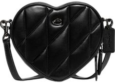 Luxury Heart-shaped Shoulder Bag With Detachable Strap, Luxury Heart-shaped Shoulder Bag, Luxury Heart-shaped Bags With Detachable Strap, Luxury Heart-shaped Leather Bag, Chic Coach Heart-shaped Bag, Luxury Leather Heart-shaped Bag, Luxury Leather Heart-shaped Shoulder Bag, Coach Quilted Leather Bag, Luxury Quilted Coach Bag