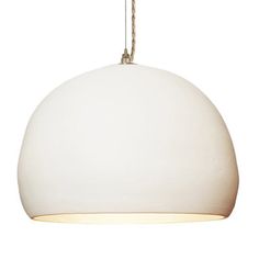 a white light hanging from a ceiling fixture