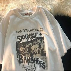 SPECIFICATIONS Material: COTTON Pattern Type: letter Item Type: tops Gender: WOMEN Geometric Clothing, Grunge Tee, Shirts Oversized, Street Style Grunge, Y2k Shorts, Streetwear T Shirt, Half Sleeve Tops, Oversize Women, Streetwear Tops