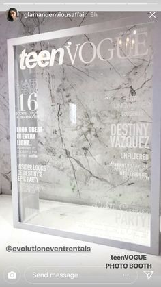 the front cover of teenvogte magazine with an image of a marble wall