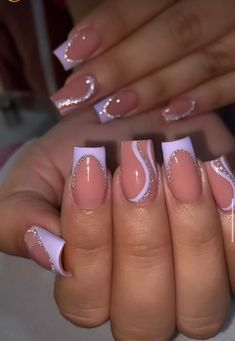 Holiday Acrylic Nails, Girly Acrylic Nails, Summery Nails, French Tip Acrylic Nails