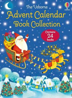 the usbrome advent calendar book collection contains 24 books, including santa's sleigh