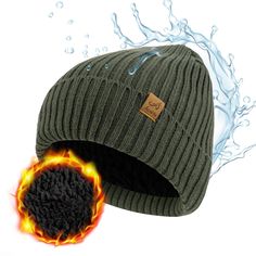 PRICES MAY VARY. BEST FOR COLD WEATHER - Our 3-layer cuffed beanie maximizes heat retention to keep you warm and cozy when having outdoor activities like skiing, biking, running, hiking, camping, traveling, concert WATERPROOF & WINDPROOF - Soft-spun Knit Fabric + Waterproof Layer + Thick Fleece. Our heavy weight winter hat can prevent your head from getting wet by rain or snow, block the cold air and lock the heat. Ps: the outer layer is not waterproof ONE FITS MOST - The max hat width can be 39 Knit Winter Hat, Watch Cap, Winter Hats For Men, Hat For Men, Hat For Man, Winter Knits, Winter Hat, Winter Accessories, San Valentino