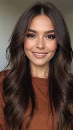 17 Delicious Dark Chocolate Brown Hair Ideas You’ll Love - TecArticles Dark Brown Summer Hair, Cool Medium Brown Hair, Level 5 Brown Hair, Brunette With Red Undertones, Expensive Brown Hair, Dimensional Brown Hair, Rich Dark Chocolate Brown Hair, Different Brown Hair Colors, Medium Dark Brown Hair