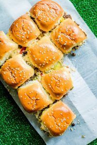 a bunch of sliders sitting on top of a piece of paper