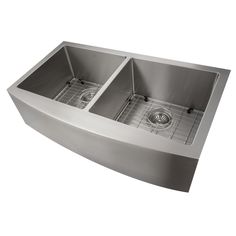 double stainless steel kitchen sink with grid strainers