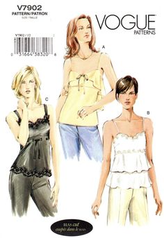 two women's tops and pants sewing pattern