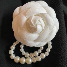 White Camellia Brooch Can Be Used As A Clip/Pin New, Never Used White Brooches With Flower Decoration For Formal Occasions, Elegant White Brooches With Handmade Flowers, White Flower Decorated Brooches For Formal Occasions, White Flower Decoration Brooches For Formal Occasion, White Flower Lapel Pin For Formal Occasions, Formal White Brooches With Flower Decoration, Elegant Cream Brooches For Formal Occasions, White Flower Brooches With Flower Decoration, Elegant Flower Brooch For Spring