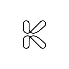 the letter k is made up of thin lines