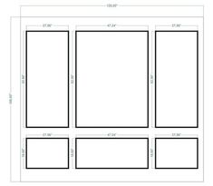 the size and width of a poster frame with measurements for each panel, including two sides