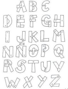 the alphabet is made up of letters and numbers, all in black ink on white paper