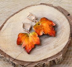 "Fall leaves earrings, Maple leaf accessory, Woodlant leaf jewelry, Autumn jewelry leaf size about 1 1/2\" (3cm) Please, keep the jewellery away from perfume and other alcohol containing fluids because the alcohol damages the Polymer clay. Store the fragile items in separate boxes and treat them with care. Misuse may result in damage. Visit my shop https://www.etsy.com/shop/JewelryByCompliment?ref=l2-shopheader-name If you have any questions, please contact me! Thank you for your visit!" Cheap Earrings For Fall Season Gift, Handmade Leaf-shaped Earrings, Nature-inspired Copper Earrings As Gift, Leaf-shaped Jewelry With Matching Earrings, Leaf-shaped Jewelry With Matching Earrings For Gift, Nickel-free Leaf-shaped Nature-inspired Earrings, Nature-inspired Leaf-shaped Jewelry With Matching Earrings, Leaf-shaped Jewelry Gift, Unique Nickel-free Leaf-shaped Jewelry