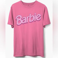 Brand New Cotton Barbie T-Shirt By Junk Food! This Shirt Is The Prettiest “Barbie Pink” With The Sideways Cotton. It’s New With Tags, Sz L/Xl. Barbie T Shirt, Barbie Shirt, Shadow Logo, Fabric Gift Bags, Fabric Gifts, Free Fabric, Anniversary Sale, Junk Food, Cotton Tee