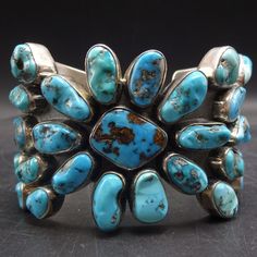 FEDERICO JIMENEZ BRACELET  DESCRIPTION: This is an exquisite turquoise bracelet by legendary Oaxacan artisan Federico Jimenez. Federico always utilizes the finest natural turquoise, much of it from old mines and collections long since depleted.    FEDERICO JIMENEZ was born in Oaxaca, Mexico in 1941 in a Mixtec Indian Community.  He came to the USA in 1967 to study and work.  He studied jewelry making and design at the University Community School.  In 1970 He and his Wife Ellen Belber Jimenez too Artisan Blue Bangle Bracelet, Artisan Blue Cuff Bangle Bracelet, Artisan Handmade Blue Bangle, Artisan Blue Bangle Cuff Bracelet, Artisan Blue Bangle Bracelets, Adjustable Artisan Blue Bangle, Adjustable Southwestern Blue Cuff Bracelet, Southwestern Style Blue Bangle Bracelet, Southwestern Style Blue Bangle Bracelets