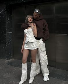 Rave Couple Outfits, Rave Couple, Matching Rave Outfits, Couples Streetwear, Rave Fit, Rave Fits, Couple Matching Outfits, Best Friend Match, Couples Modeling