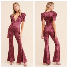 Brand New Without Tags Nwot Brand: Free People Item: Jumpsuit Item Name: Rosaline Jumpsuit Size: S, Small Condition: Brand New, No Tags, Missing Belt Color(S): Magenta, Blackberry, Floral Purple Fitted Jumpsuits And Rompers For Party, Fitted Purple Jumpsuits And Rompers For Date Night, Fitted Purple Jumpsuits And Rompers For Spring, Fitted Purple Jumpsuits And Rompers For Night Out, Purple Jumpsuit, Free People Jumpsuit, Free People Romper, Jumpsuit Navy Blue, Velvet Flares