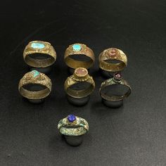 The Lot Of Total 7 Bronze Rings With Lapis ,Turquoise ,Garnet and Carnelian Probably From Ancient Achaemenid Empire Central Asia. Best Items For Collections and Study . Fast and Free Shipping World Wide. Artisan Handmade Turquoise Ring For Wedding, Artisan Handmade Turquoise Wedding Ring, Antique Untreated Turquoise Jewelry, Traditional Turquoise Rings Collectible, Artisan Jewelry With Natural Stones For Ceremonial Occasions, Artisan Jewelry With Natural Stones For Ceremonial Use, Artisan Turquoise Ring With Patina, Artisan Jewelry With Natural Stones For Ceremonies, Unique Ceremonial Jewelry With Natural Stones