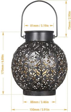 the size of a lantern with measurements