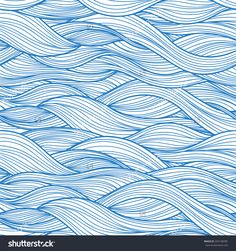 an abstract blue and white background with wavy lines in the shape of waves on top of each other