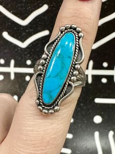 Sterling silver & turquoise ring | size 7 Sterling Silver Turquoise Ring Collectible, Sterling Silver Turquoise Ring For Collectors, Untreated Sterling Silver Turquoise Ring, Collectible Sterling Silver Turquoise Ring, Silver Turquoise Ring, Sterling Silver Rings Turquoise, Spring Hill, May 20, Ring Size 7