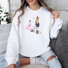 Thank you so much for choosing us! Our team chooses the most reliable brands and highest quality materials so that you will always receive top quality products.  Please take a moment to read carrefully the information provided below for this cute nutcracker christmas crewneck sweatshirt,holiday tshirt for women. FABRIC AND QUALITY - Medium fabric (6.1 oz/yd² (206.8 g/m - Sewn-in twill label      - 100% ring-spun cotton - This nutcracker ballet,retro christmas shirt,nutcracker shirt, is made from Ballerina Nutcracker, Cute Nutcracker, Nutcracker Shirt, Dancing Ballerina, Nutcracker Ballet, Christmas Crewneck, Xmas Sweater, Sweater Gift, Christmas Hoodies