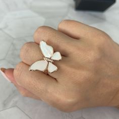 New, Authentic Butterfly Ring By Effy Us Size - 7 Condition - Nee With Tags Stunning 14k Rose Gold Ring With Diamond And Mother-Of-Pearl Accents. Mother-Of-Pearl Diamonds, 0.03 Tcw 14k Rose Gold Slip-On Style Made In Usa Size Width, About 0.75" Retail Price $2,120 Plus Taxes White Diamond Butterfly Ring In Fine Jewelry Style, White Diamond Butterfly Ring Fine Jewelry, Luxury 14k Rose Gold Jewelry, Luxury Rose Gold Butterfly Ring Perfect For Gift, Luxury Rose Gold Butterfly Ring As Gift, Luxury White Butterfly Ring For Formal Occasions, Luxury White Butterfly Ring For Formal Events, Luxury Rose Gold Butterfly Ring Gift, Fine Jewelry In 14k Rose Gold, White Color