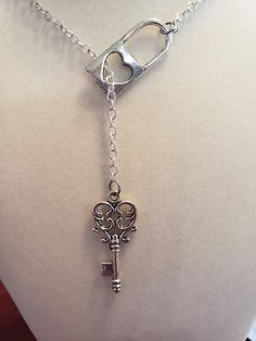 Silver Lock and Key necklace. Shown with a 18 inch adjustable chain but can be made in custom lengths. Lock And Key Necklace, Essential Oil Bracelet, Padlock Necklace, Heart And Key, Rhinestone Headband, Charm Necklaces, Key Necklace, Lock And Key, Jasper Beads