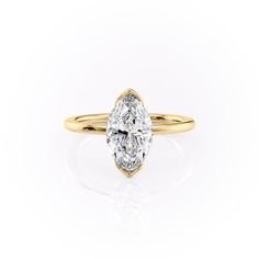 The Eliza YG MQ Marquise Engagement Ring Set, Half Bezel, Lab Diamond Engagement Ring, Engagement Rings Marquise, Yellow Gold Setting, 3 Carat, 1 Carat, Solitaire Engagement, Lab Diamonds