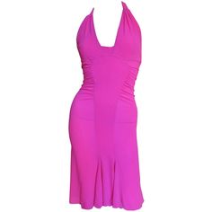 Versace Pink Silk Halter Dress