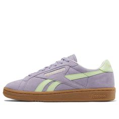 (WMNS) Reebok Club C Ground Sneakers 'Purple Green' 100207963 Sneakers Purple, Raspberry Tarts, Reebok Club C, Club C, Green Shoes, Purple Green, Neon Green, Raspberry, Sneakers