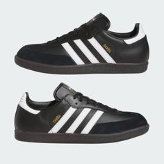 Brand New Men’s Sambas, Are Also Unisex! White Football Boots, Samba Black, Adidas Samba Black, Adidas Shoes Men, Black And White Football, Samba Shoes, Adidas Sambas, Adidas Shoes Mens, Street Fashion Men Streetwear