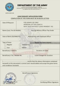 a form that is being used to fill out an application for the army's identification card