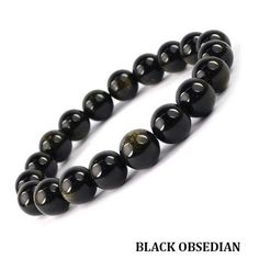 Grade A++ Black Obsidian Crystal Adjustable Bead Bracelet 10mm, Genuine Black Obsidian Gemstone Bracelet, Lucky Stones, Protection Bracelet, Positive Energy Bracelet for Men, Gemstone Bracelet for Women, Dainty Bracelet, Healing - Material: Black Obsidian - Length: fit for 6.5 ~ 7inches wrists - Beads size: 8mm Crafted with high-quality stretch cord, this bracelet is designed for easy on and off, providing convenience without compromising style. The color Black of Black Obsidian make it a beauti Black Obsidian 8mm Bead Jewelry, Black Gemstone Bead Bracelet, Black Obsidian Gemstone Beaded Bracelets, Black Onyx Crystal Bracelet With 8mm Beads, Black Obsidian Round Beads Crystal Bracelet, Black Obsidian Round Crystal Bracelet, Black Onyx Round Crystal Bracelet, Black Bracelets With 8mm Beads For Healing, Black Crystal Bracelet With 8mm Beads For Healing