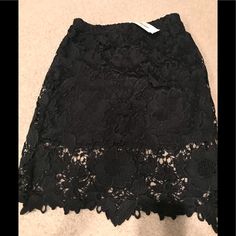 Lining Half Way Approx 13” Laying Flat Approx 22” Length Black Lace Mini Skirt For Spring, Black Lace Mini Skirt For Summer, Spring Black Lace Skirt, Black Lace Skirt For Spring, Layered Lace Skirt, Silver Sequin Skirt, Gold Mini Skirt, Button Front Mini Skirt, Tiered Mini Skirt