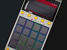 an image of a sound board on a cell phone screen with buttons and equalizer