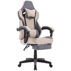 an office chair that is sitting up against a white background, with the seat up