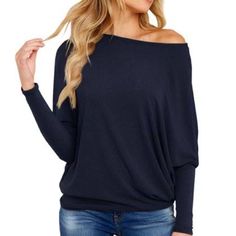 Exlura Women's Long Sleeve Off Shoulder Top Batwing Dolman Ribbed Casual Fall Oversized Solid Tee Condition: New With Tag. New To Poshmark?? Sign Up & Use Code: Mmaddox65 For $10! Bnaa2 04-1 Casual Slouchy Tops For Fall, Oversized Solid Color Top For Fall, Chic Slouchy Top With Crew Neck, Casual Batwing Sleeve Long Sleeve Top For Fall, Slouchy Batwing Sleeve Tops For Fall, Casual Batwing Sleeve Top For Fall, Chic Batwing Sleeve Tops For Fall, Casual Slouchy Batwing Sleeve Tops, Casual Blue Blouse With Batwing Sleeves