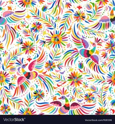 colorful floral pattern on white background