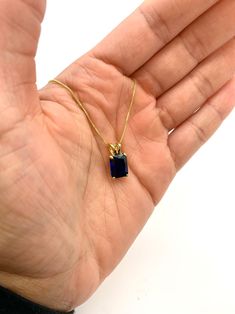 Square Sapphire Pendant - Gold Sapphire Necklace - Blue Square Necklac – Adina Stone Jewelry Blue Emerald Cut Gemstone Necklace, Blue Emerald Cut Necklace Fine Jewelry, Sapphire Baguette Cut Necklace For Formal Occasions, Blue Emerald Cut Fine Jewelry Necklace, Formal Sapphire Baguette Cut Necklace, Formal Emerald Baguette Cut Necklace, Blue 14k Gold Jewelry With Rectangular Stone, 14k Gold Jewelry With Blue Rectangular Stone, Emerald Cut Blue Necklace As A Gift