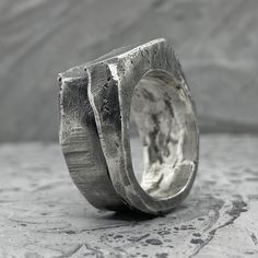 Chunky silver ring from handwriting jewelry for men modern - Etsy 日本 Brutalist Silver Engraved Rings, Modern Handmade Silver Engraved Ring, Modern Handmade Signet Ring For Anniversary, Handmade Modern Signet Ring For Anniversary, Brutalist Silver Rings As A Gift, Brutalist Sterling Silver Ring For Anniversary, Brutalist Sterling Silver Signet Ring Gift, Modern Silver Signet Ring For Promise, Wear Multiple Rings